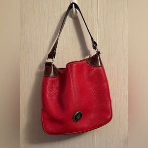 Dooney & Bourke All Weather Leather 2 Shoulder Red Pebble Tote Bag